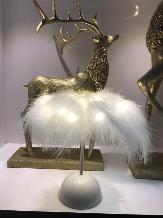 Decorative Feather Battery Powered Night Table Lamp For Room