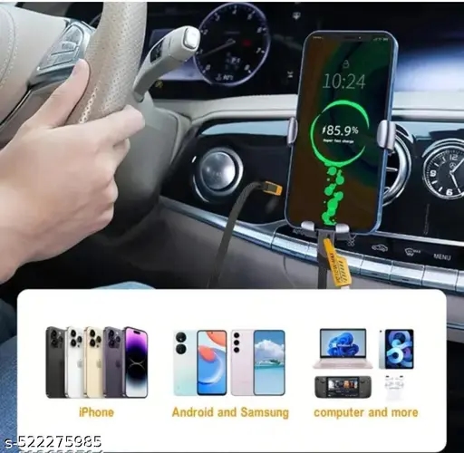 ransparent Luminous Super Fast Charging 3-in-1 Data Cable, 3-in-1 Super Fast Charging Cable, for lighting cable, Android, Type-C Devices (1pcs) 3