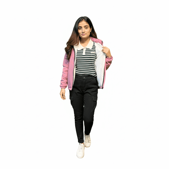 Light Pink Solid Premium Fur Jacket For Women - Fashion | Jackets For Women | Women's Wear | Jackets |