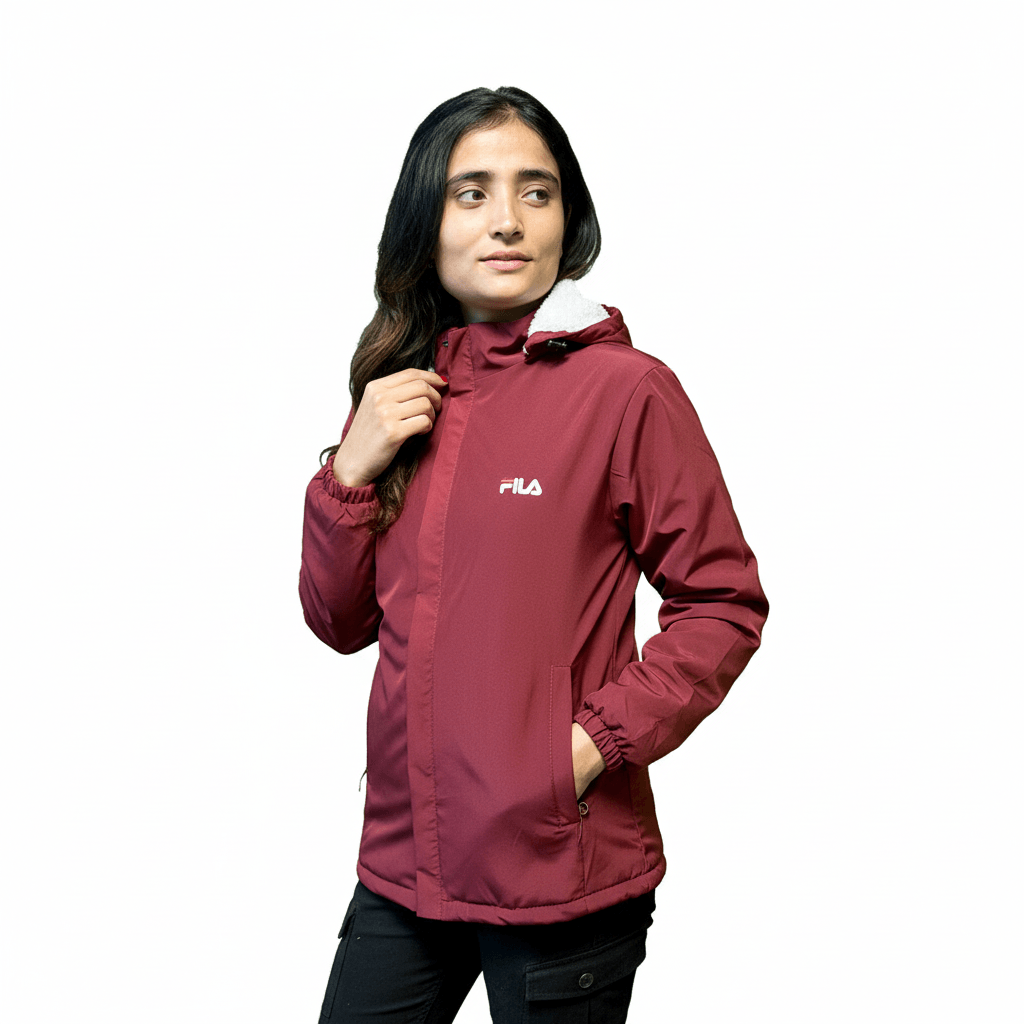 Maroon Solid Premium Fur Jacket For Women - Fashion | Jackets For Women | Women's Wear | Jackets | 1