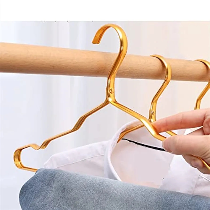 5 Pack Coat Hangers Aluminum Gold Colour Clothes Hanger 1
