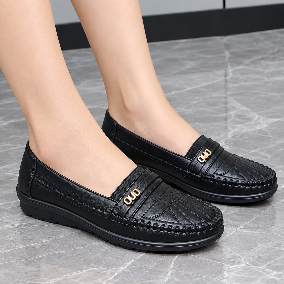 Women’s Premium Orthopedic Elegant Leather Loafers – Comfortable Classic Slip-On Shoes 1