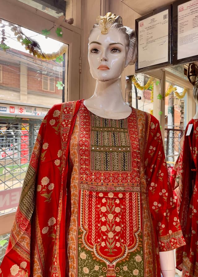 Rajasthani Printed Design Silk Kurti Sets For Women