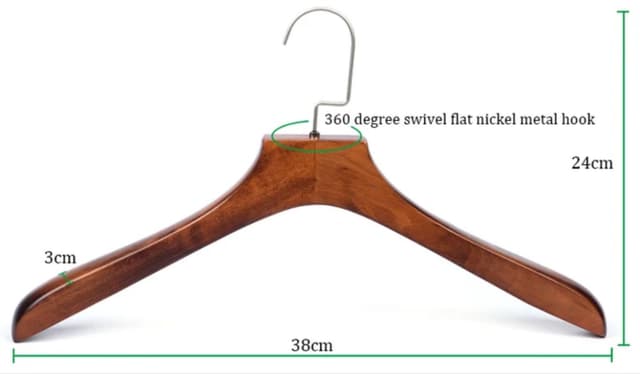 3 Pieces Premium Coat Hangers for Cloths Luxury Wooden Coat Jacket Clothes Hanger for Display- 3 pieces