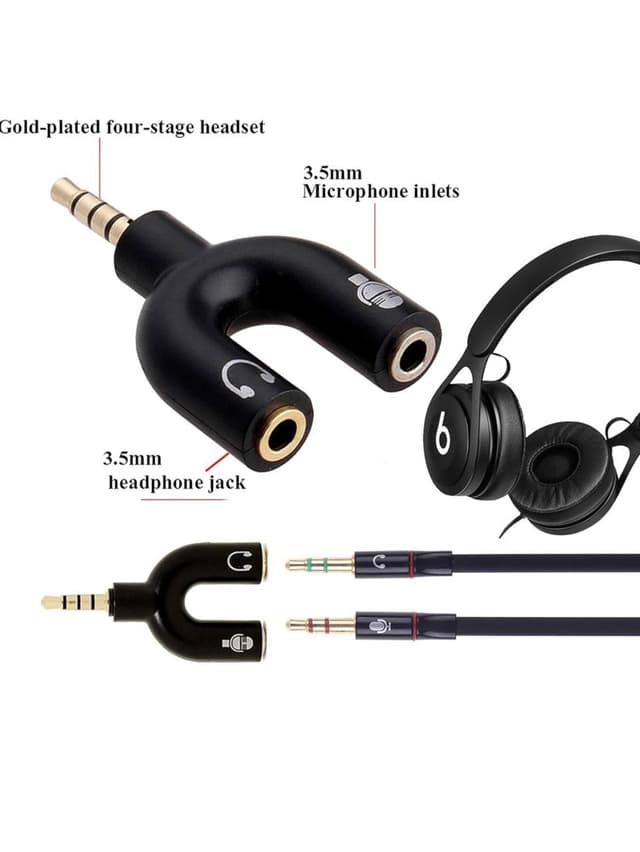 3.5Mm Audio Jack Stereo Headphone Splitter Cable Adapter