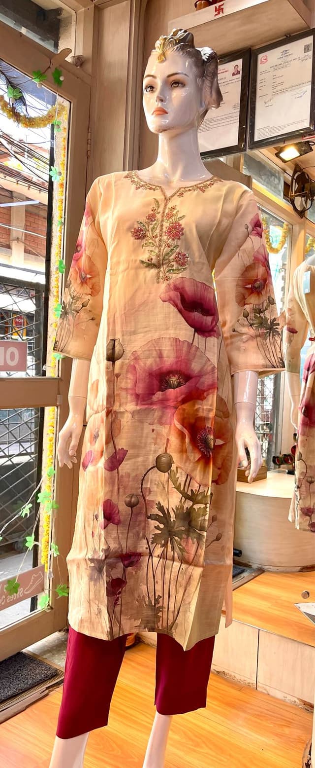 Floral Printed Kurti Set For Women
