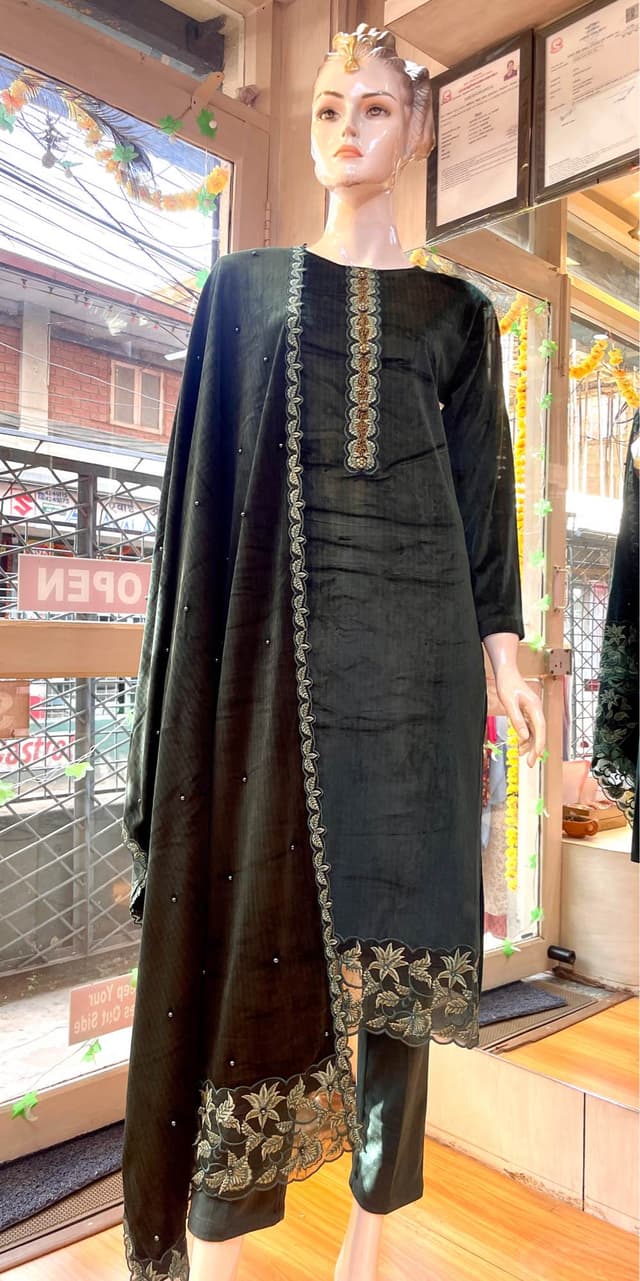 Premium Velvet Kurti Set For Women