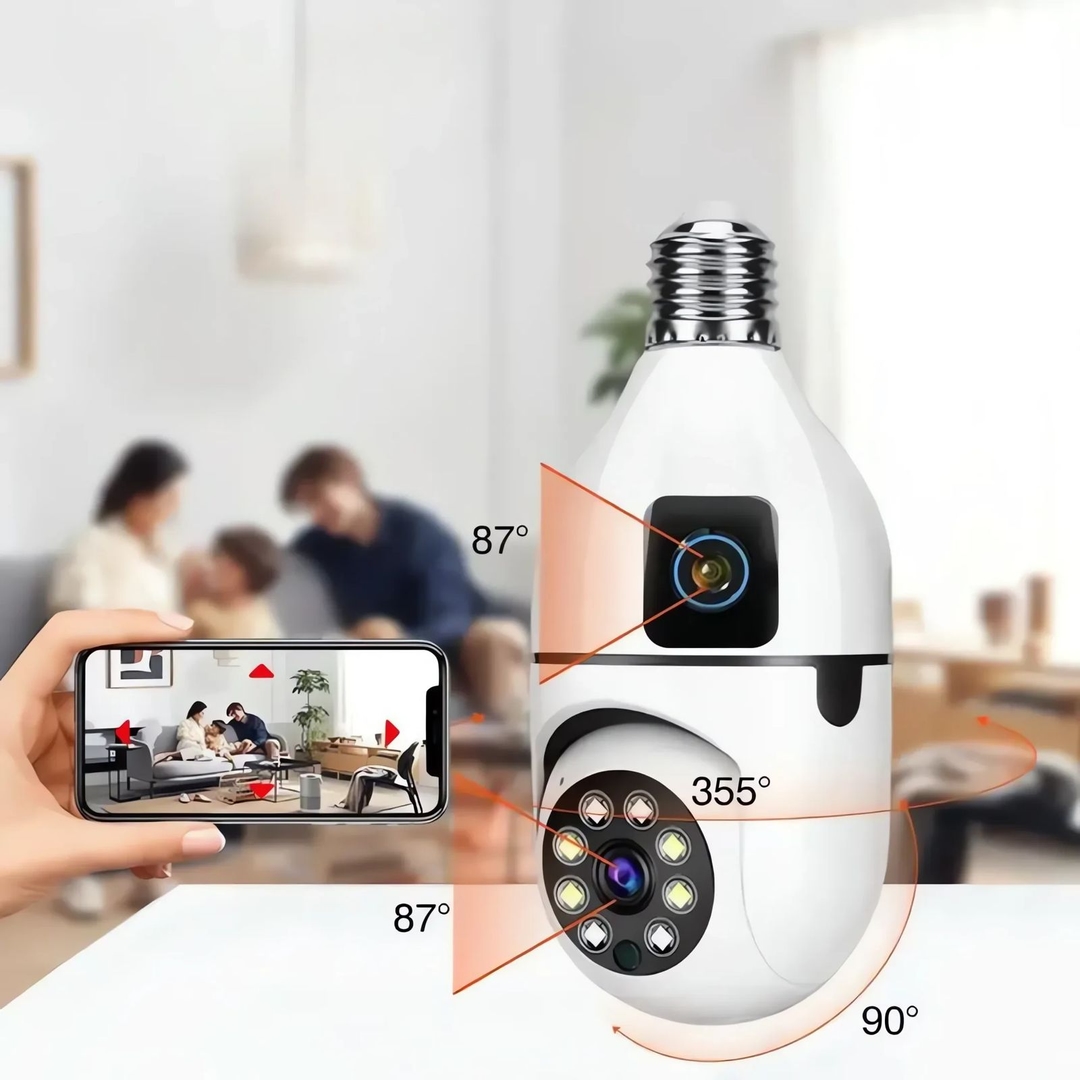 Bulb Camera 360 Degree Security Camera3Mp Fish Eye Cctv Remote Home Monitoring 1