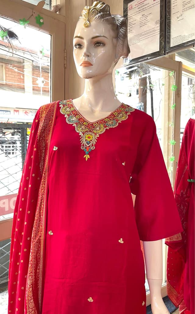 Premium Dola Silk Kurti Sets for Women's Wear Casual Party Wear Straight Kurti And Palazzo Pants Party Wear Straight Kurti And Palazzo Pants