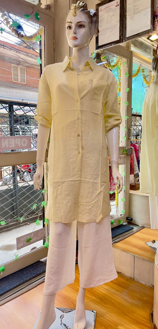 Paper Silk Long Shirt Style Dresses / Tops For Women
