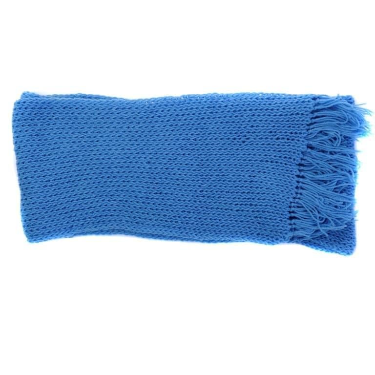 Sky Blue Plain Woolen Scarves For Men