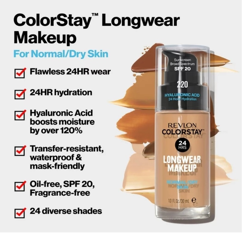 REVL0N ColorStay Makeup Foundation for Normal/Dry Skin SPF 20 - 250 Fresh Beige 3
