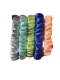 Set Of 5 Different Color Moss Silk Skinny Scrunchies 3