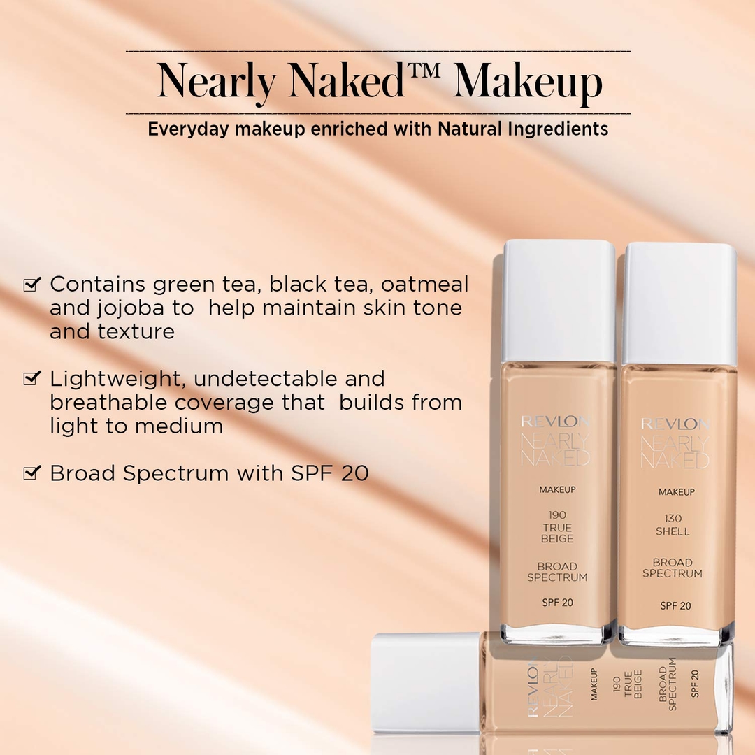 REVL0N Nearly Naked Make-Up SPF20 Foundation - 160 Fresh Beige (30g) 5