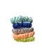 Set Of 5 Different Color Moss Silk Skinny Scrunchies 6