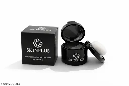 SKINPLUS Hairline Shadow Powder (4g) - Waterproof Forehead Hair Filler & Bald Patch Concealer | Instant Hair Touch Up Powder for Men & Women(Black Shade) - 4g 1