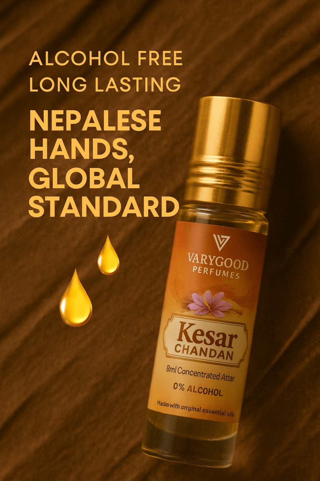 VaryGood Perfumes Kesar Chandan Attar Roll-On 8ml – Premium Saffron & Sаndalwood Blend for Men & Women 5