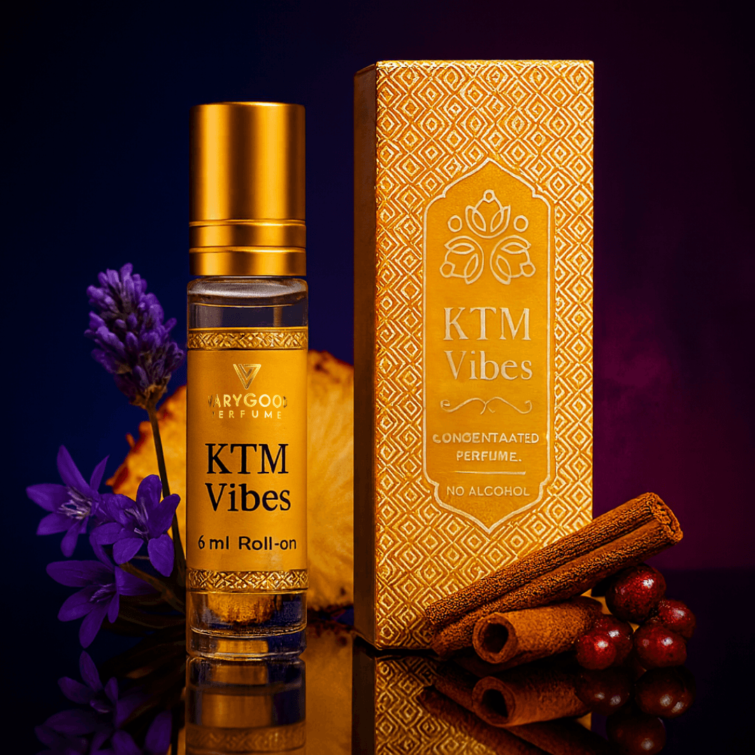 VaryGood Perfumes KTM Vibes Attar Roll-On 6ml | Fresh Fruity & Spicy Perfume Inspired by the Spirit of Kathmandu 1