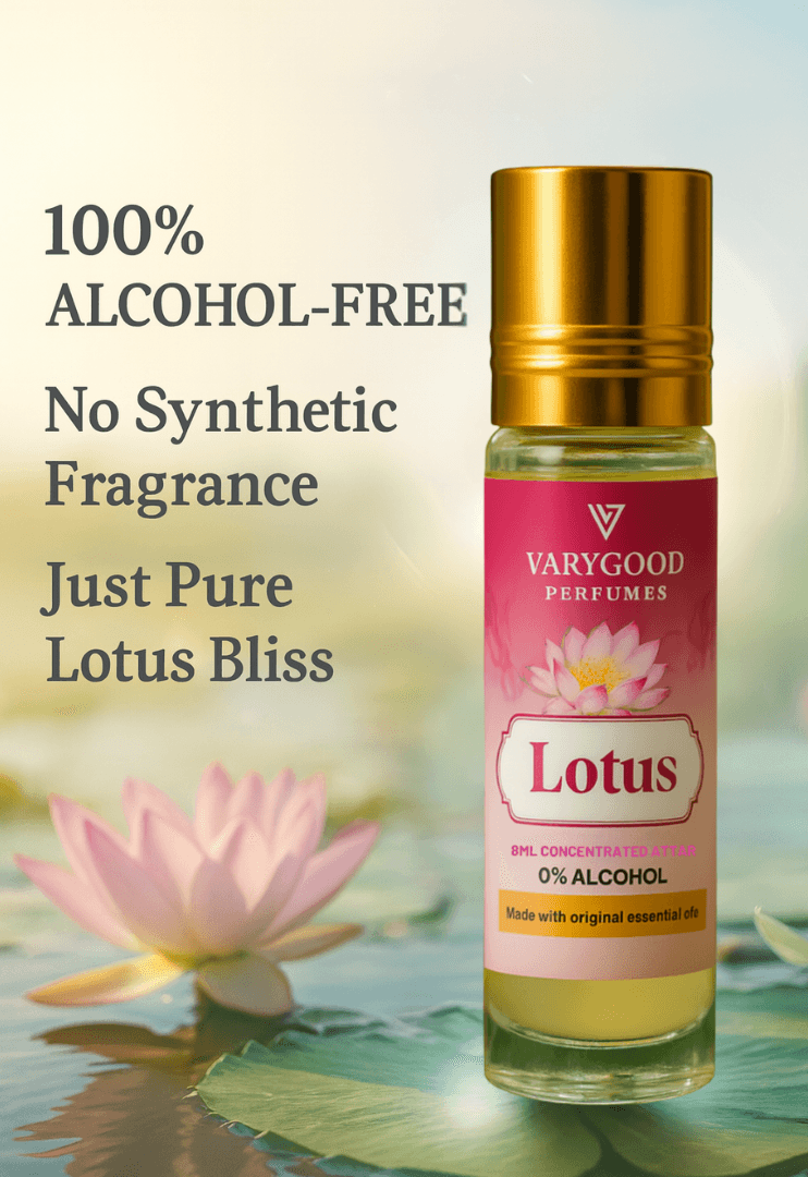 VaryGood Perfumes Lotus Concentrated Attar Roll-On 8ml – Timeless Alcohol-Free Perfume for Men & Women 4