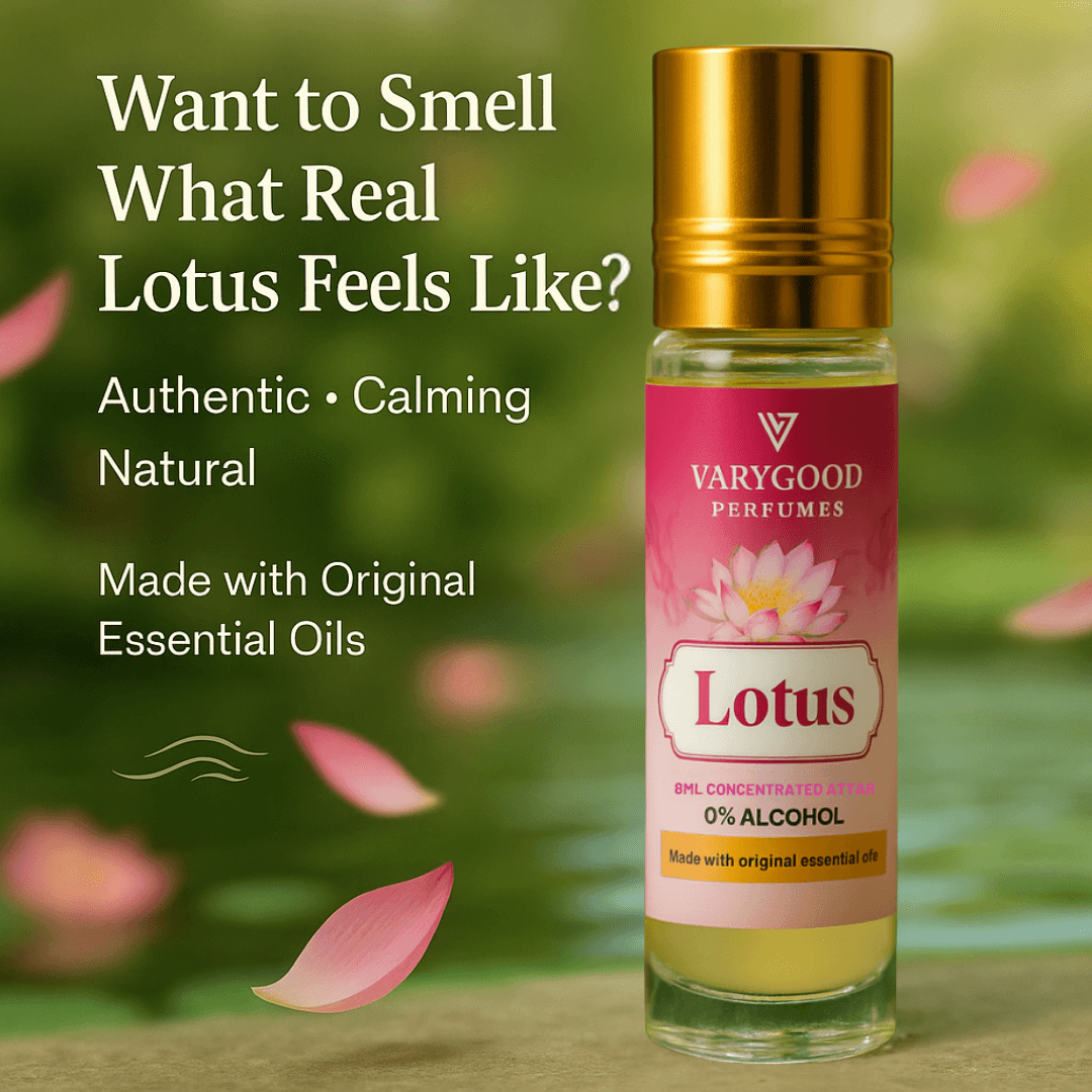 VaryGood Perfumes Lotus Concentrated Attar Roll-On 8ml – Timeless Alcohol-Free Perfume for Men & Women 1