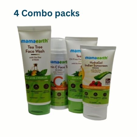 Mamaerath Tea Tree Facewash, Moisturizer, Toner and Sunscreen Sets, 4 Combo Packs 1
