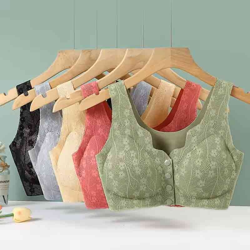 Women's Cotton Spandex Fancy Padded Front Open Baby Feeding New Moms Maternity Nursing Bra 4