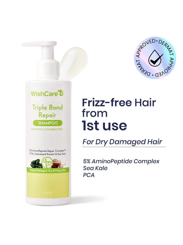 WishCare Triple Bond Repair Shampoo for Dry & Frizzy Hair 250ml