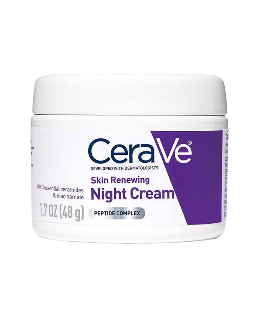 CeraVe Skin Renewing Night Cream , Cera Ve Hydrating Moisturizer With Niacinamide , Peptide Complex 48 G 1