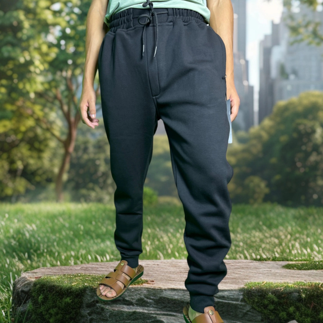 Black Men's Winter 100% Cotton Good Quality Joggers Fashion Joggers For Men Men's Wear 1