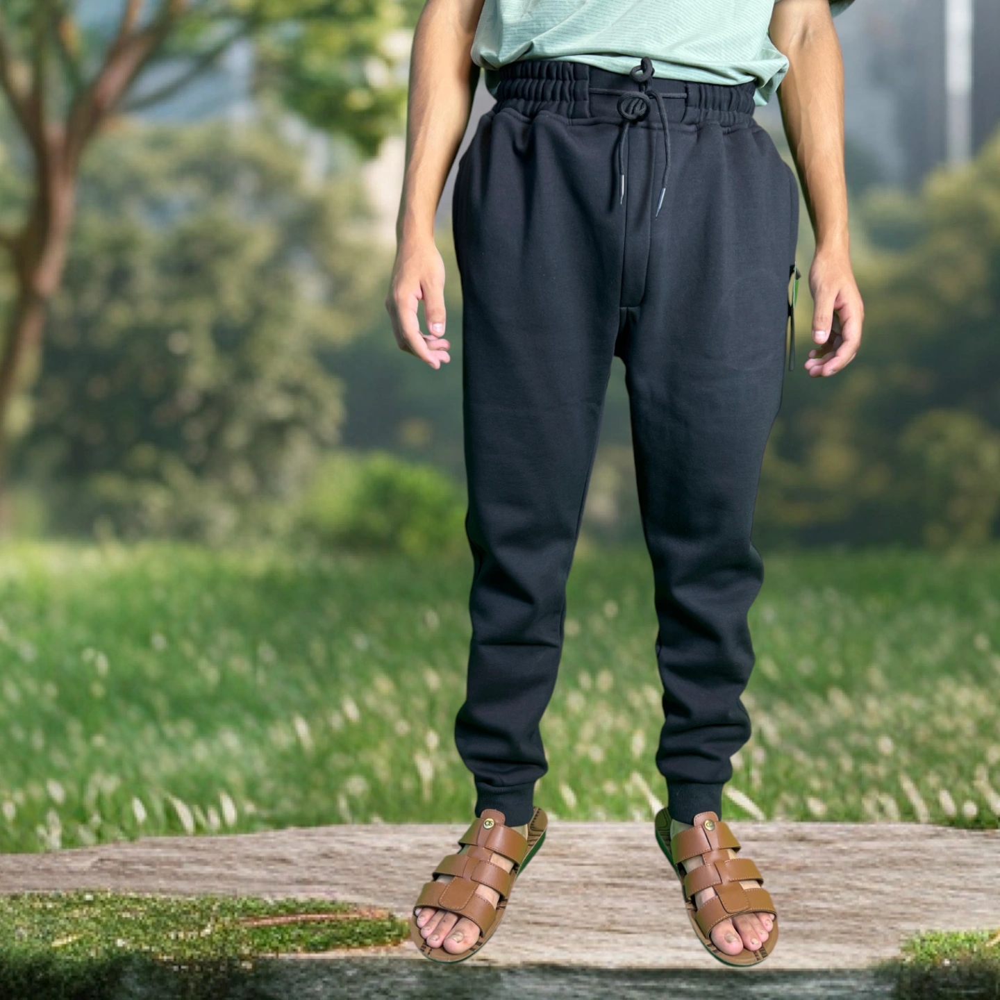 Black Men's Winter 100% Cotton Good Quality Joggers Fashion Joggers For Men Men's Wear 2