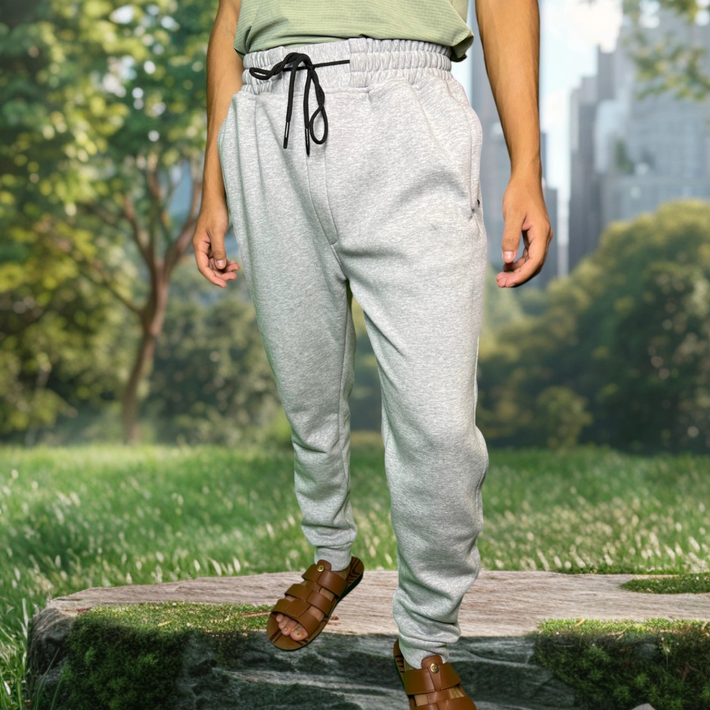 Light Grey Men's Winter 100% Cotton Good Quality Joggers Fashion Joggers For Men Men's Wear 3