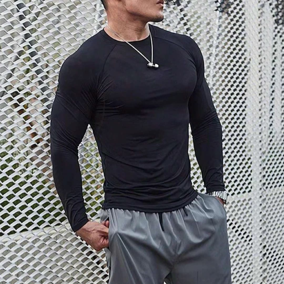 Cmfortable Inner Compression Round Neck Full Sleeve Sports T-Shirt For Men 2