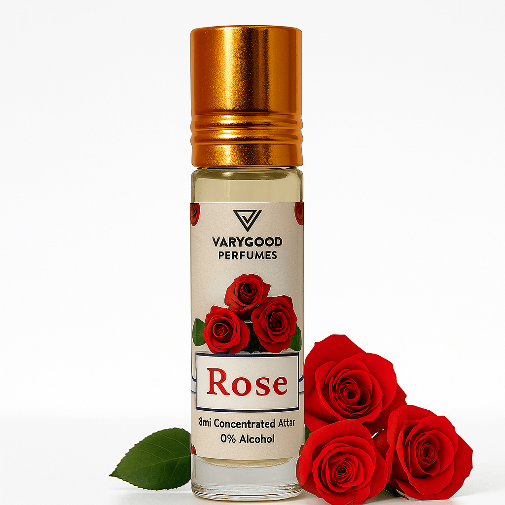 VaryGood Rose Attar Roll On – 8ml Concentrated Perfume for Men & Women | Alcohol-Free Long Lasting Natural Rose Fragrance 1