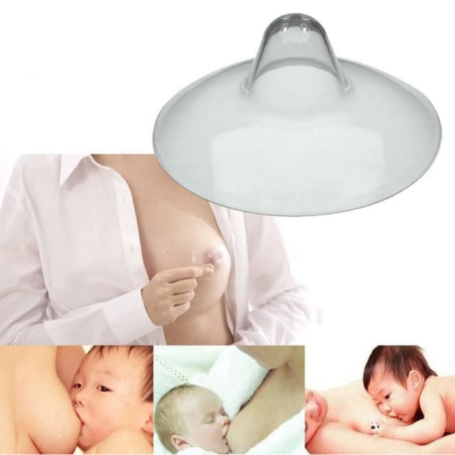 2 Pcs Silicone Nipple Shields Protectors - Soft Breast Feeding Protection Cover for Baby & Mother