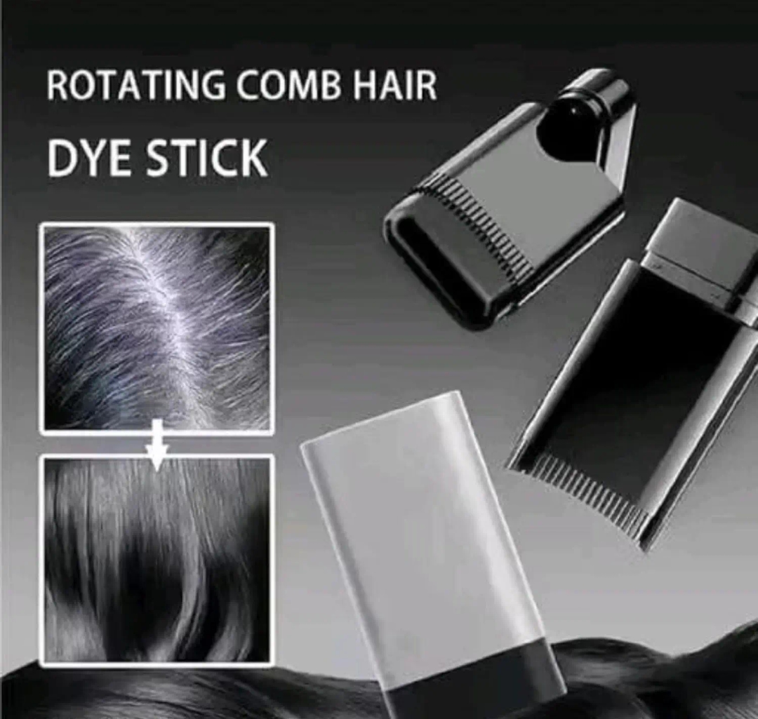 Hairdressing Wand, Instant Gray Hair Coverage Touch-Up Stick, Black, Waterproof & Sweat-Proof Formula, Built-in Comb Applicator, Travel-Friendly & Compact, Long-Lasting - Black 6