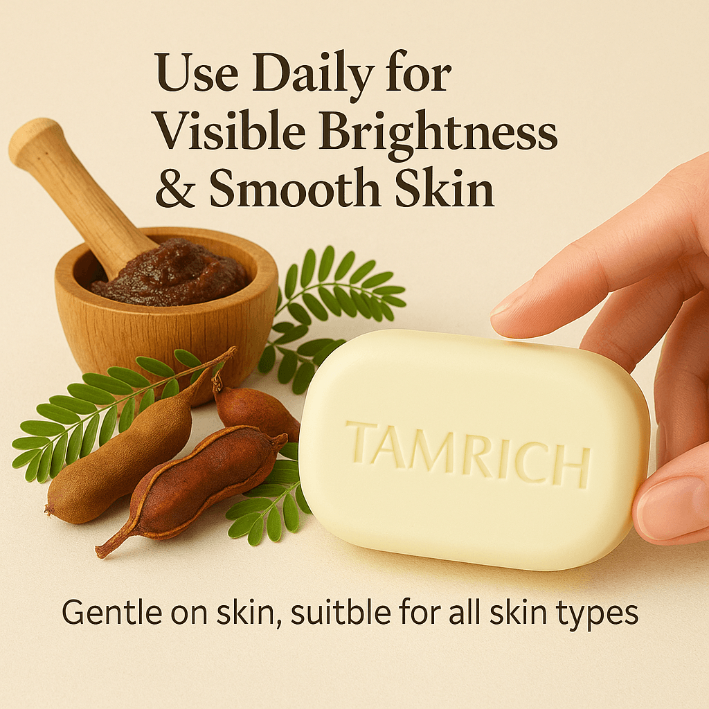 Oreva Dermacare TAMRICH Herbal Whitening Soap with Tamarind Extract 75g – Natural Skin Brightening & Cleansing Soap for Face & Body 3
