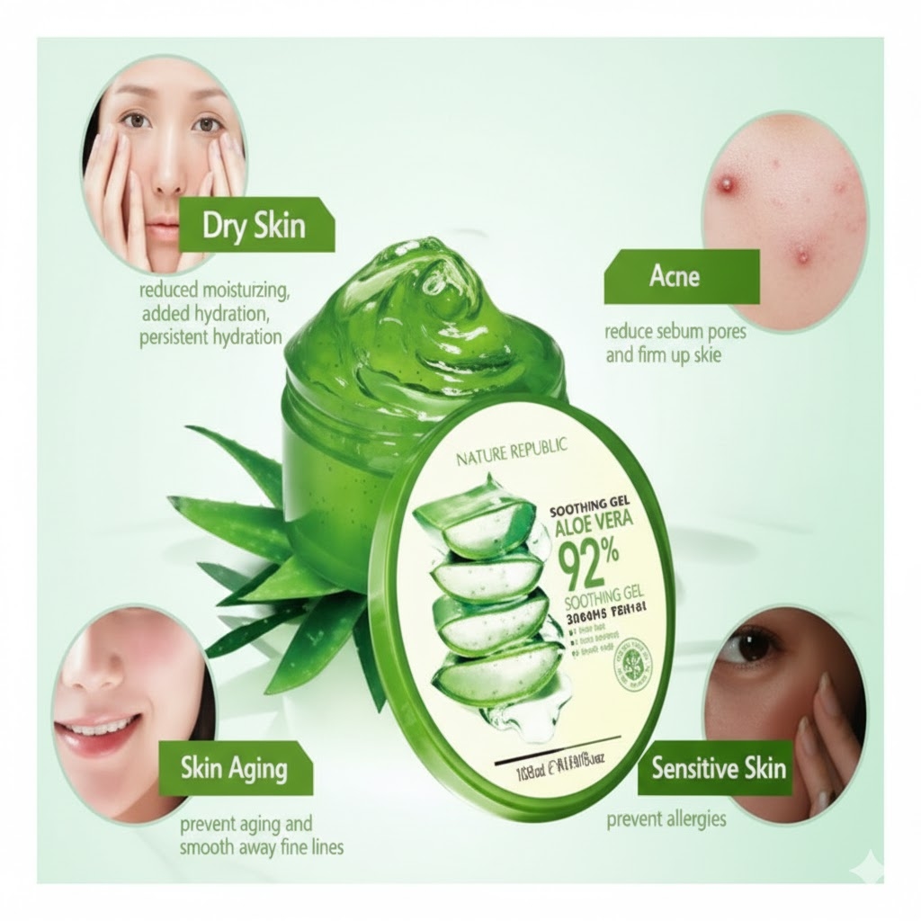 Nature Republic Soothing & Moisture Aloe Vera 92% Soothing Gel. 300 Ml 2