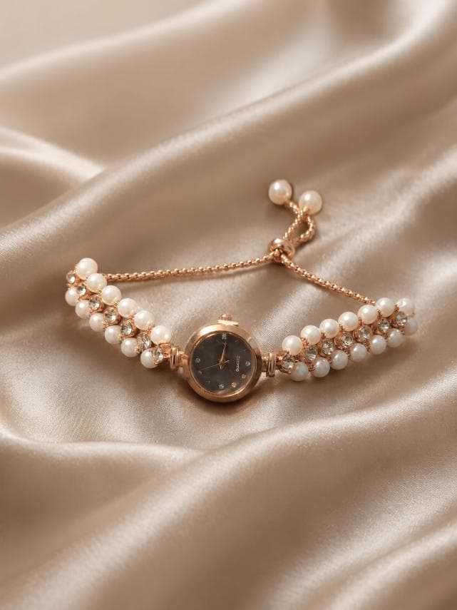Fashion Pearl Watch for Girls | Adjustable Elegant Bracelet Watch 2