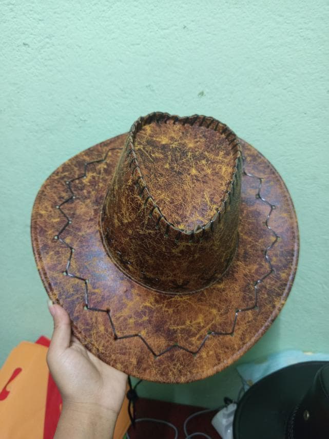 Western Cowboy Hat, Faux Suede, Wide Brim, Stitched Detail, Unisex 7