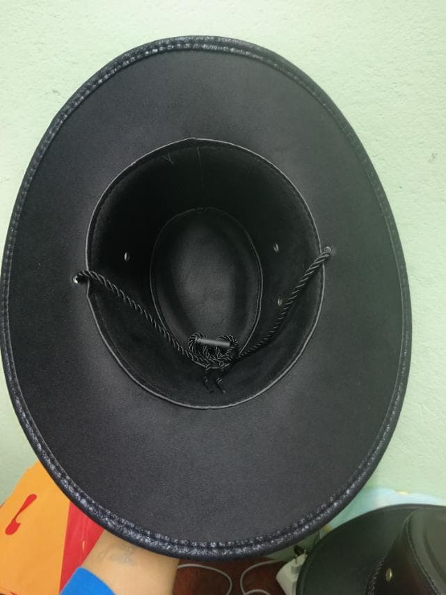 Western Cowboy Hat, Faux Suede, Wide Brim, Stitched Detail, Unisex 6