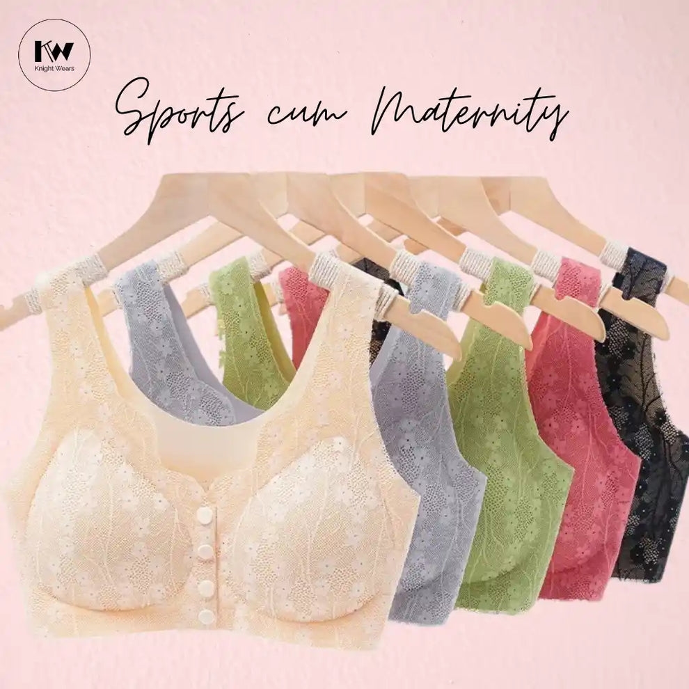 Non-Wired Front Open Maternity Nursing Feeding Bra for Women Post Pregnancy Easy to Breastfeed Maternity Bra 1
