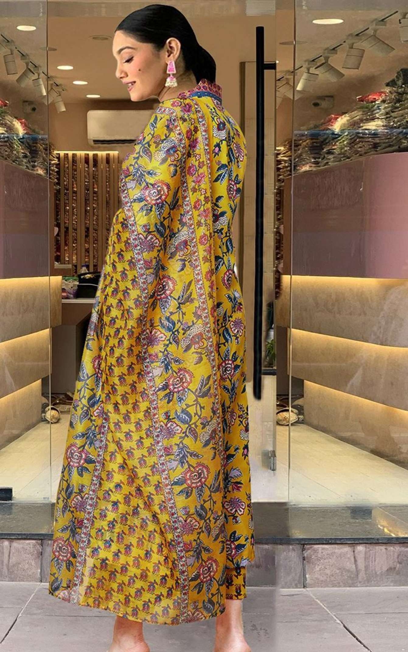 Printed Anarkali Kurta, Bottom & Dupatta Set 2